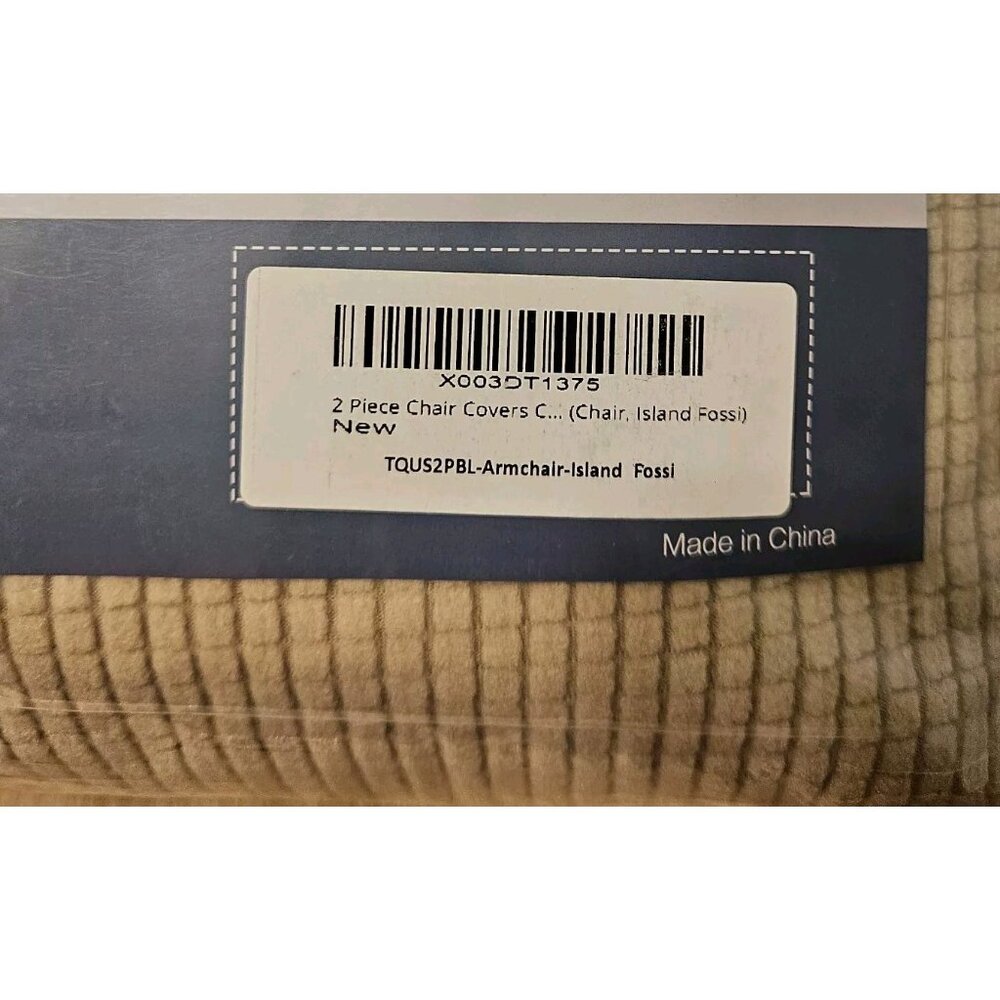 Turquoize 2 Piece Stretch Furniture Cover  For Armchair Island Fossil Tan New - Picture 3 of 4